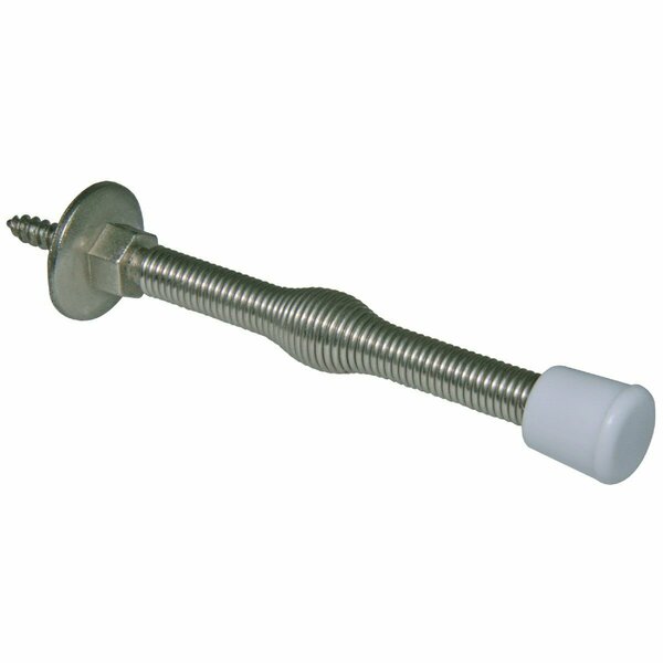 Ultra Hardware 3 In. Satin Nickel Plastic Tip Spring Door Stop 61701